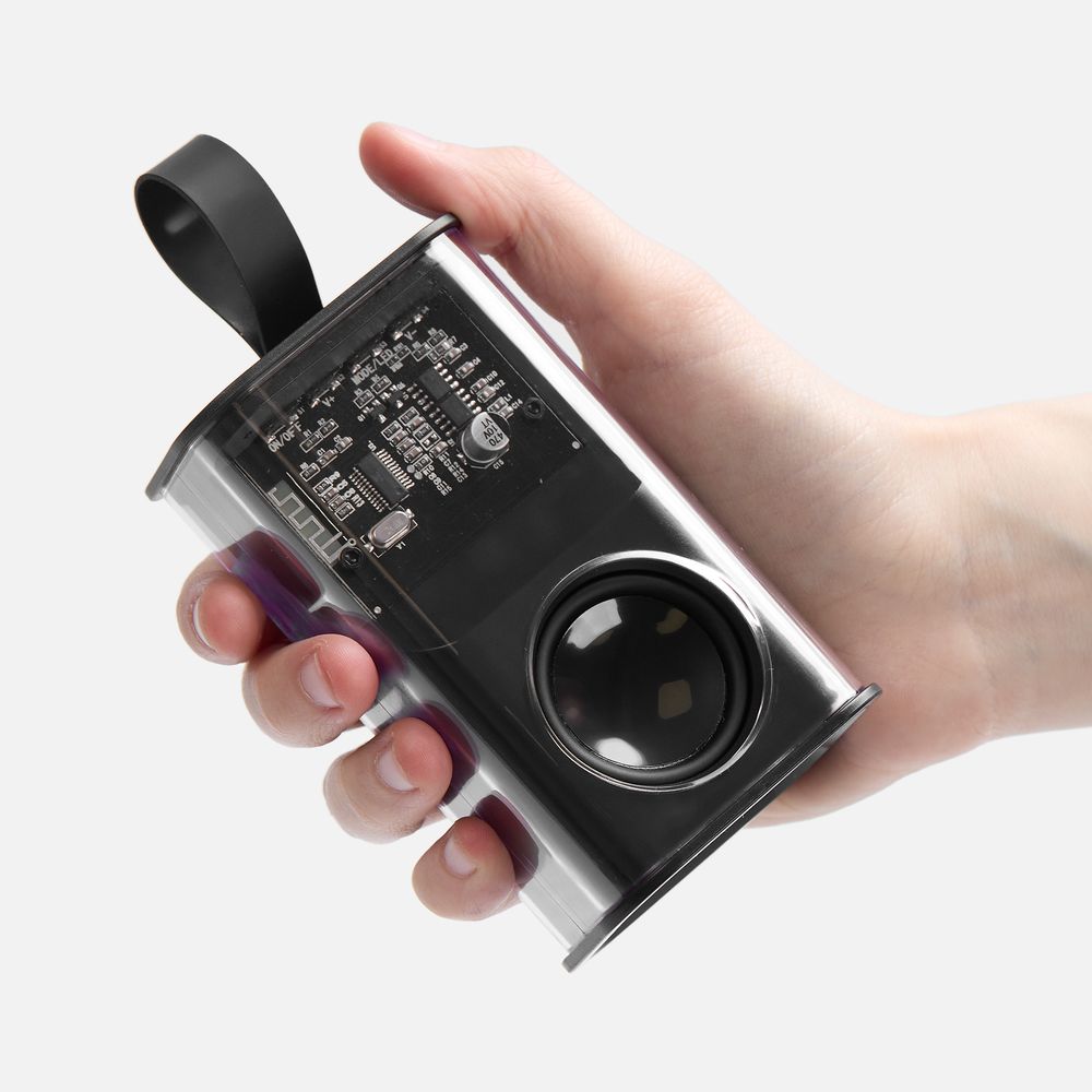 Bluetooth-колонка с подсветкой Groove, серая-3