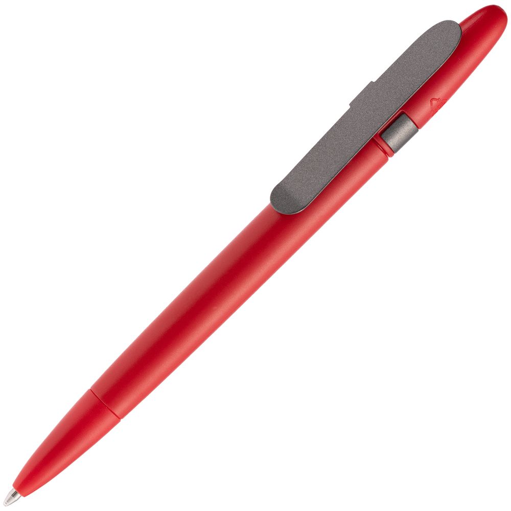 Ручка шариковая Prodir DS5 TSM Metal Clip, красная с серым-0