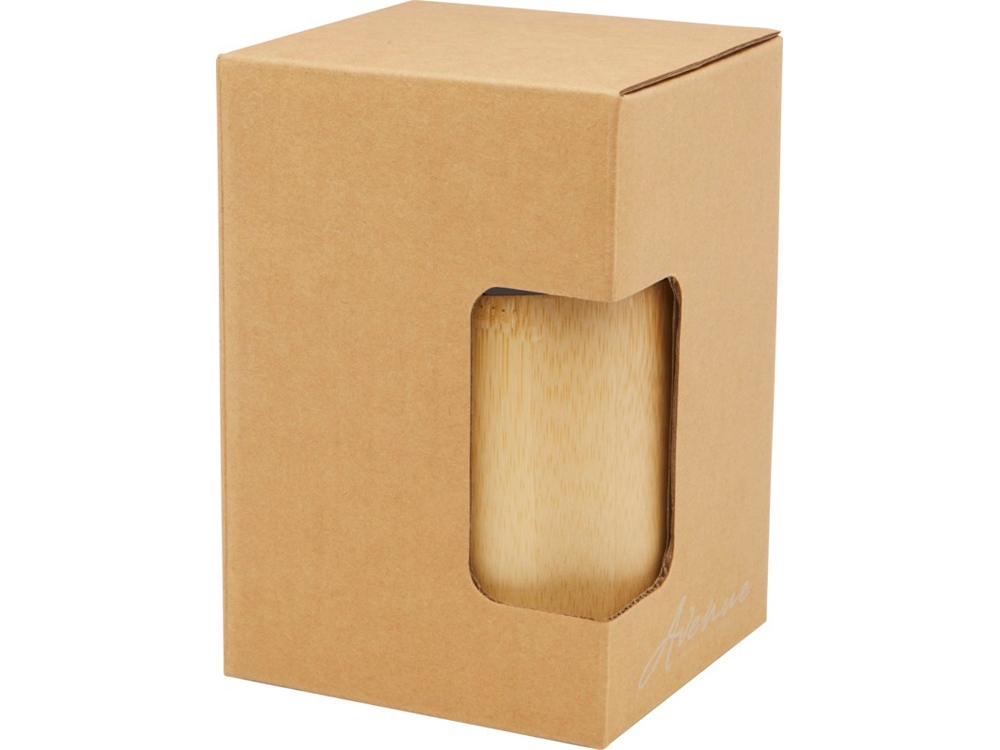 Фарфоровая кружка Pereira с бамбуковой внешней стенкой объемом 320 мл, черный глянцевый-3