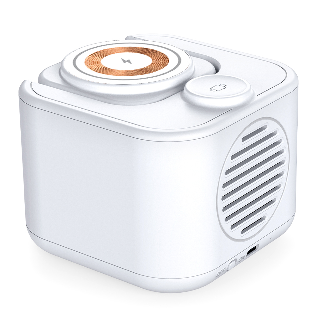 Беспроводная колонка Powerbox 5W с беспроводной зарядкой 15W, Белый-3