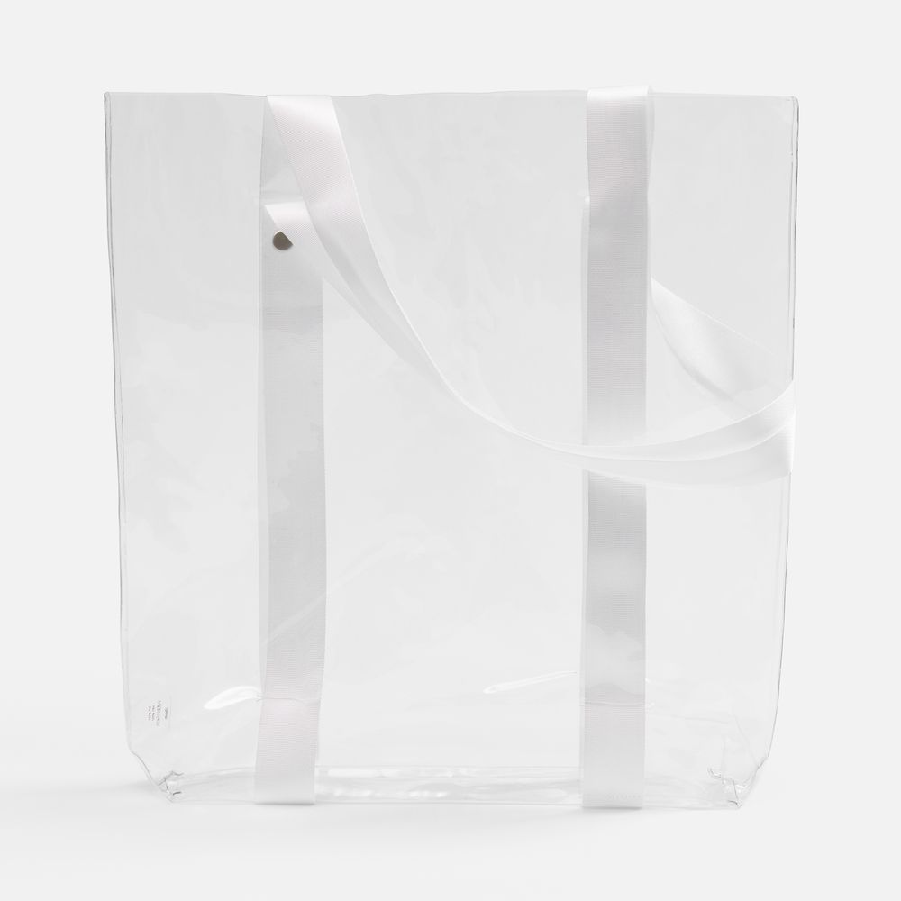 Шопер Clear Fest, ver.2, прозрачный с белыми ручками-1