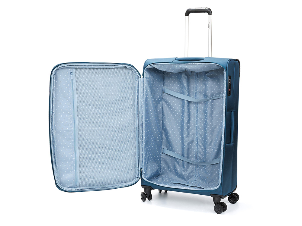 Чемодан TORBER ВИВИ, синий, полиэстер, 48 х 28 х 78 см, 89 л-5