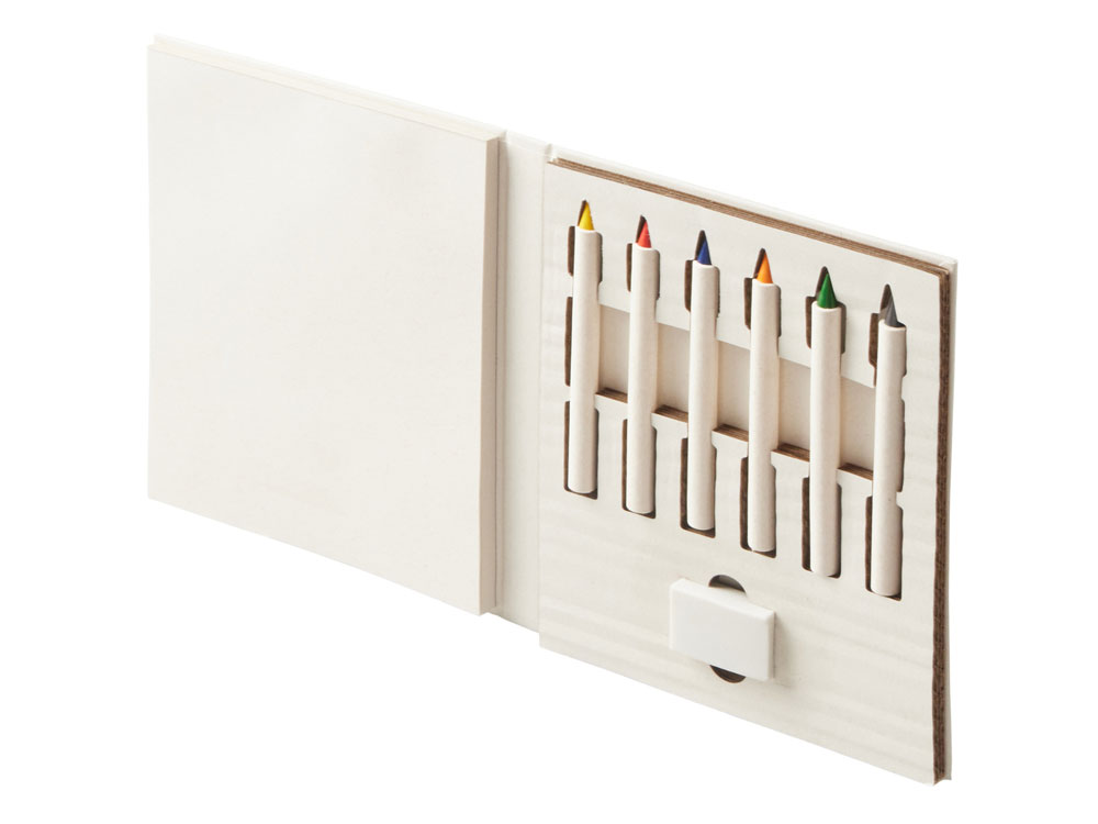 Набор цветных карандашей и листочков для рисования из молочной бумаги Artify, молочный-2