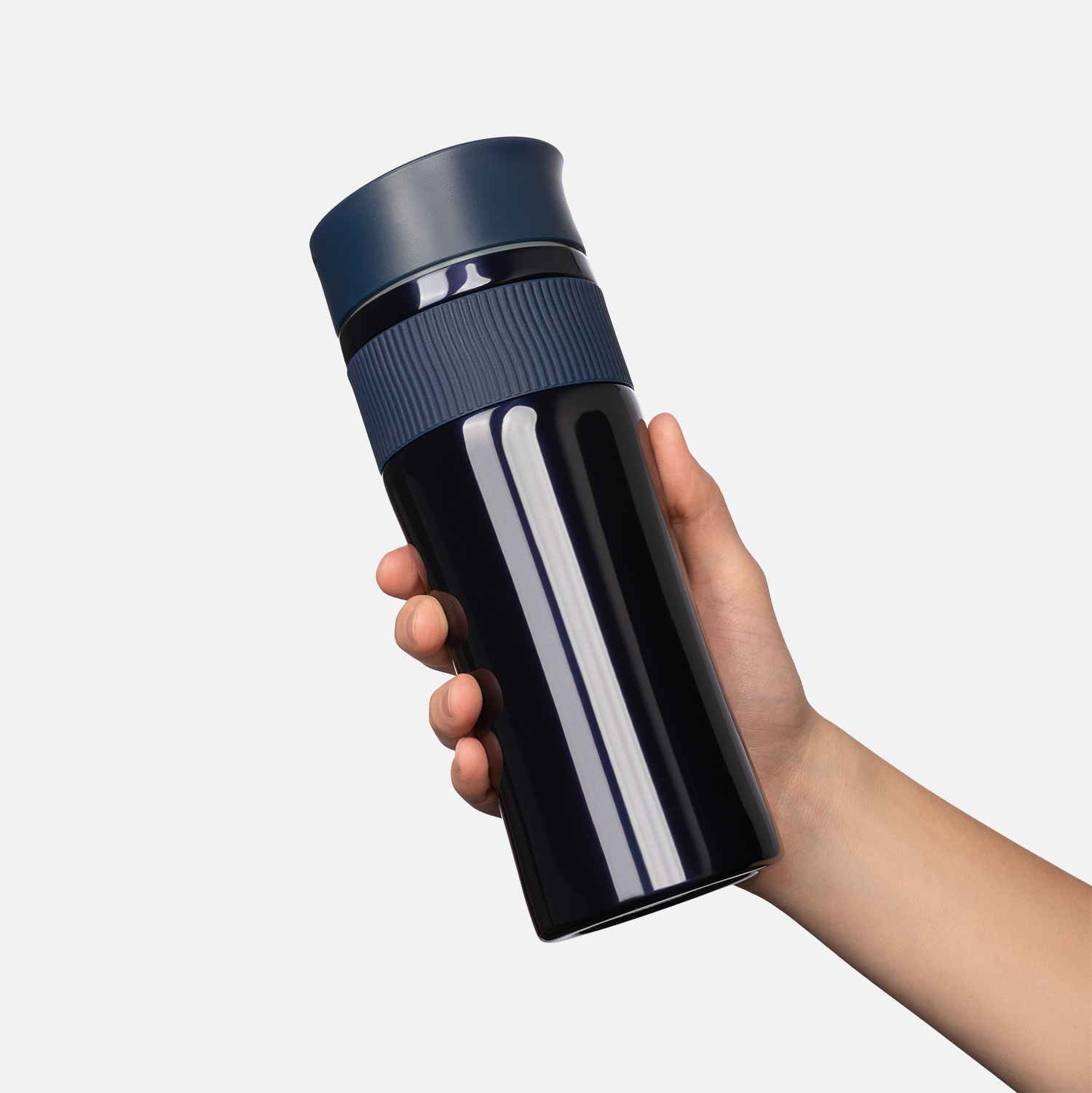 Термокружка вакуумная Поло (Polo), синяя-4