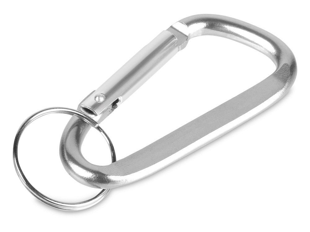 Брелок-карабин из переработанного алюминия Alumina, серебристый-0