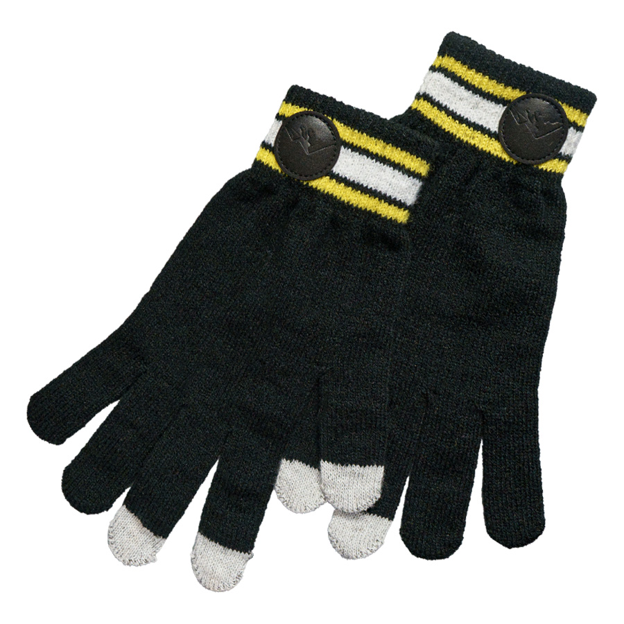 Образец вязанные перчатки с сенсорными пальцами CUSTOM MERCH, 100% аркил, черный, желтый-0