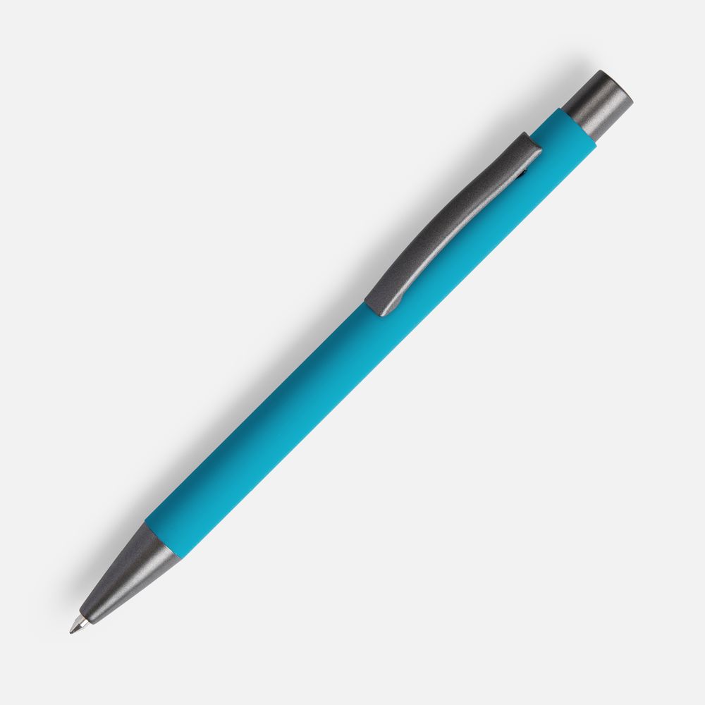 Ручка шариковая Atento Soft Touch, бирюзовая-0