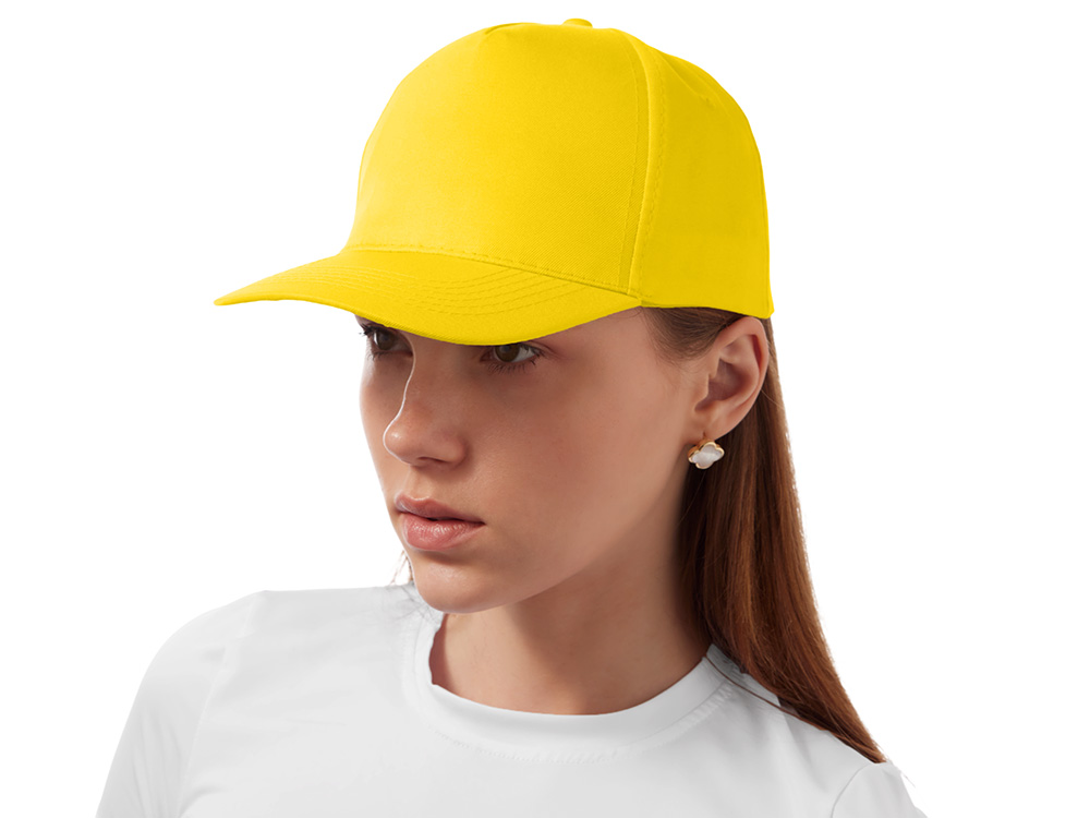 Бейсболка Poly 5-ти панельная 120 гр, желтый-2