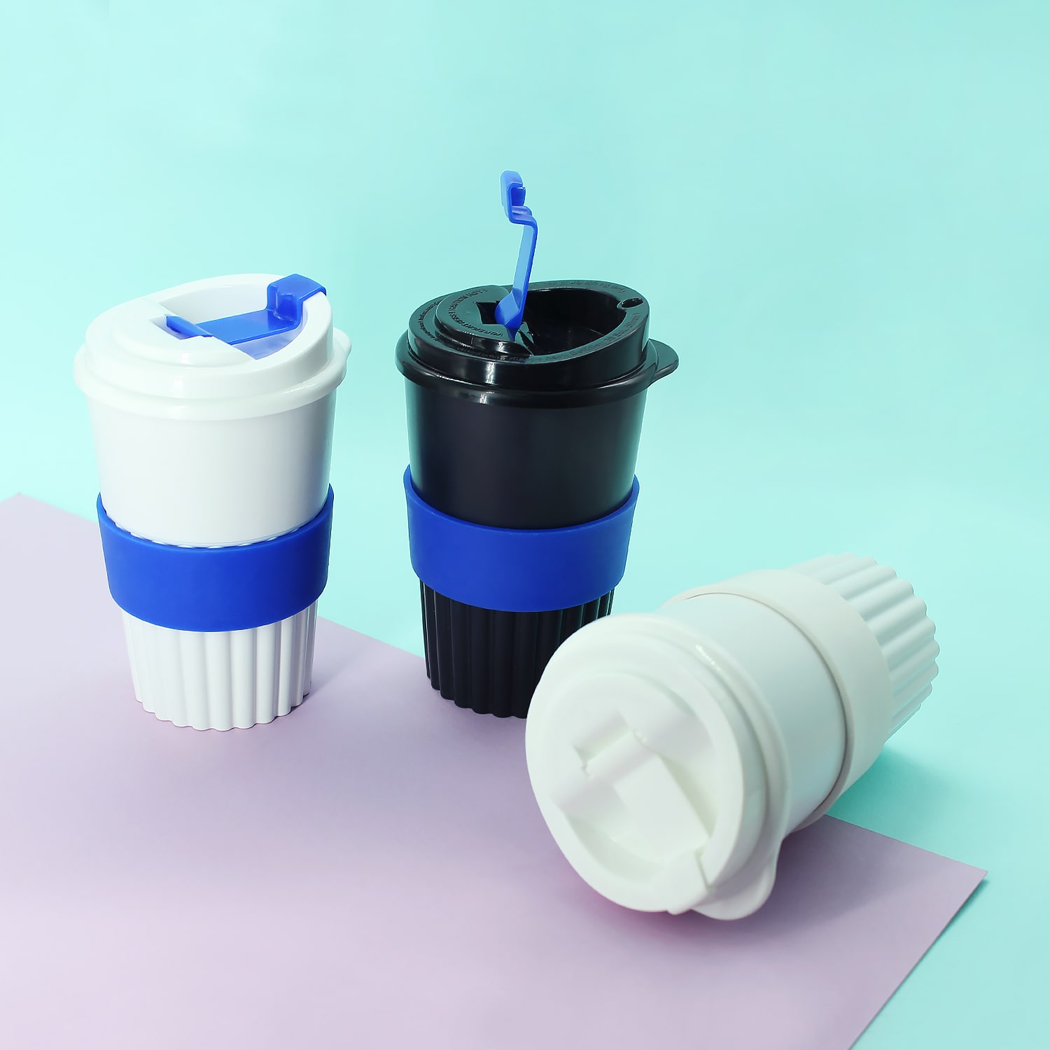 Стакан Classic White Green Line, 350 мл (синий)-3