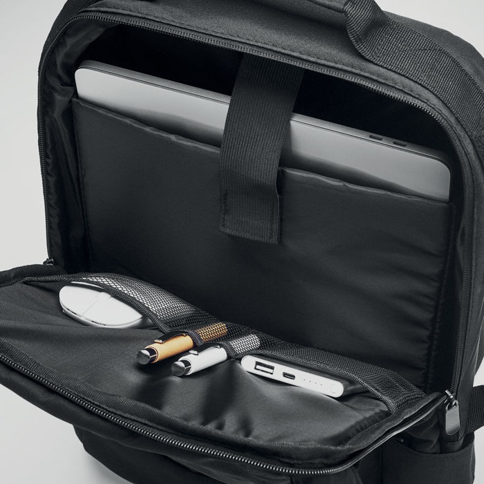 Рюкзак для ноутбука RPET 300D, черный-6