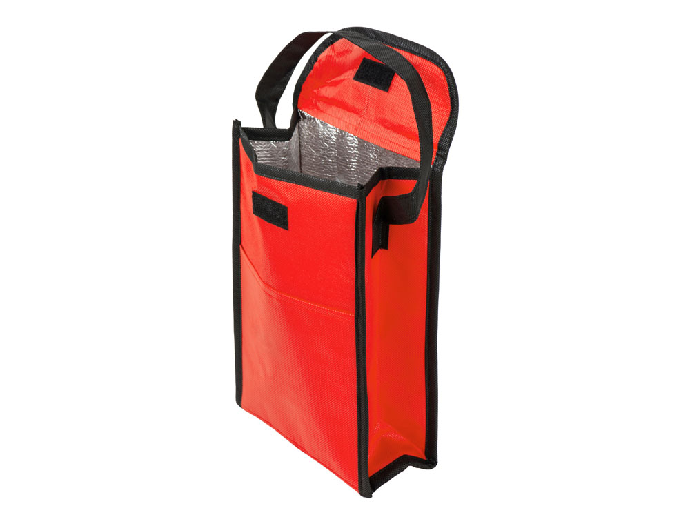 Сумка-холодильник Reviver на липучке из нетканого переработанного материала, красный-1