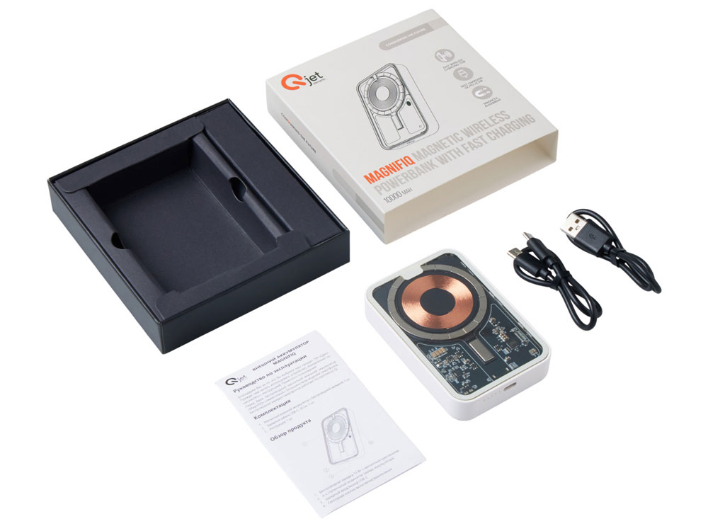 Беспроводной магнитный внешний аккумулятор с QC\PD MagnifIQ, 10000 мАч, 15 Вт, белый-8