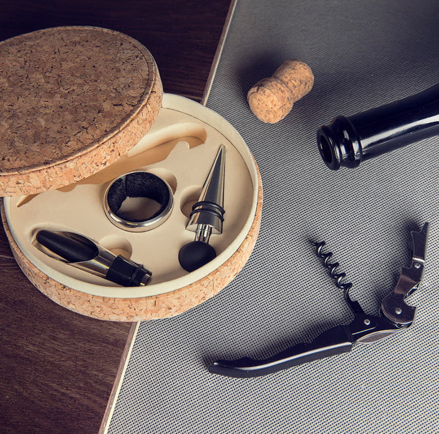 Набор для вина CORK (4 предмета), бежевый-3