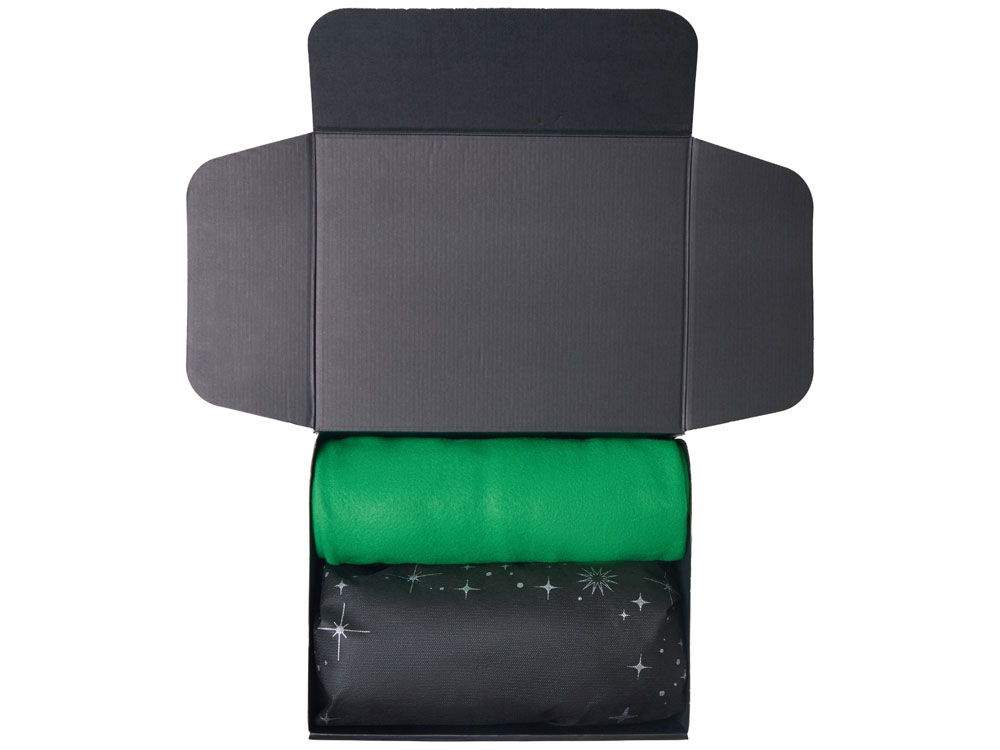 Подарочный набор с пледом, свечой и диффузором, зеленый-2