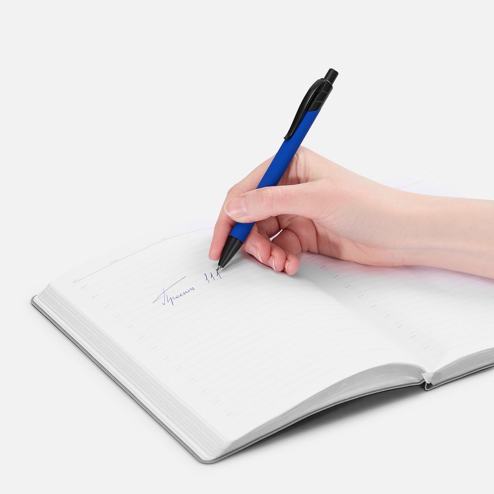 Ручка шариковая Undertone Black Soft Touch, ярко-синяя-2