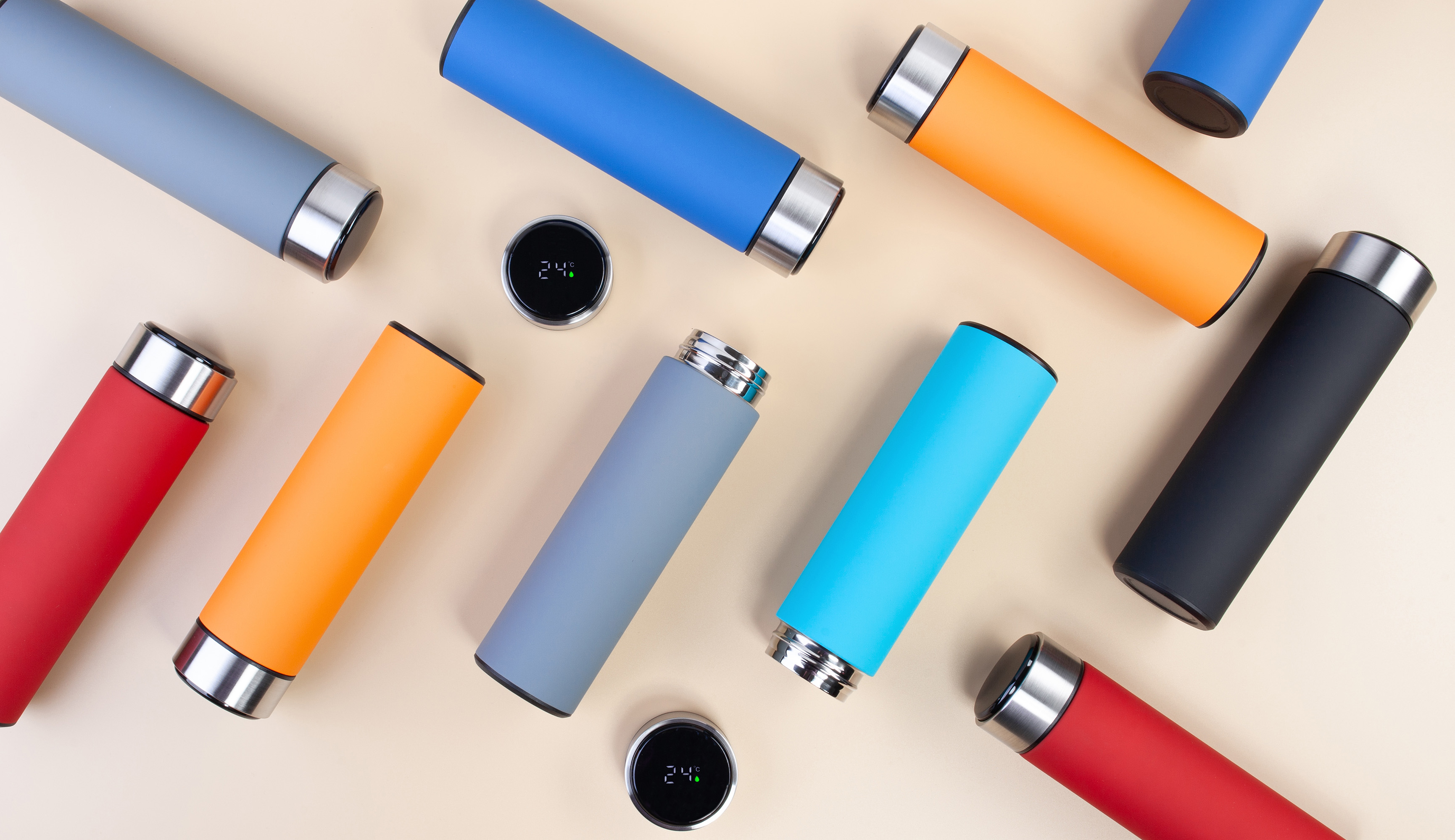 Термос "Бостон silver line" 500 мл с индикацией температуры, soft touch-2