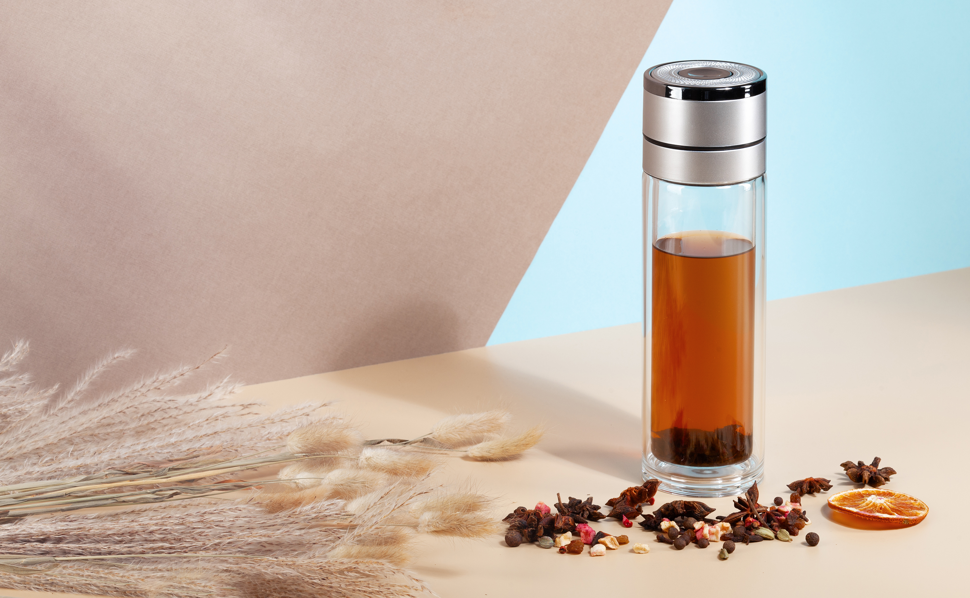 Заварочный термос "Press" 400 мл, серебристый-1