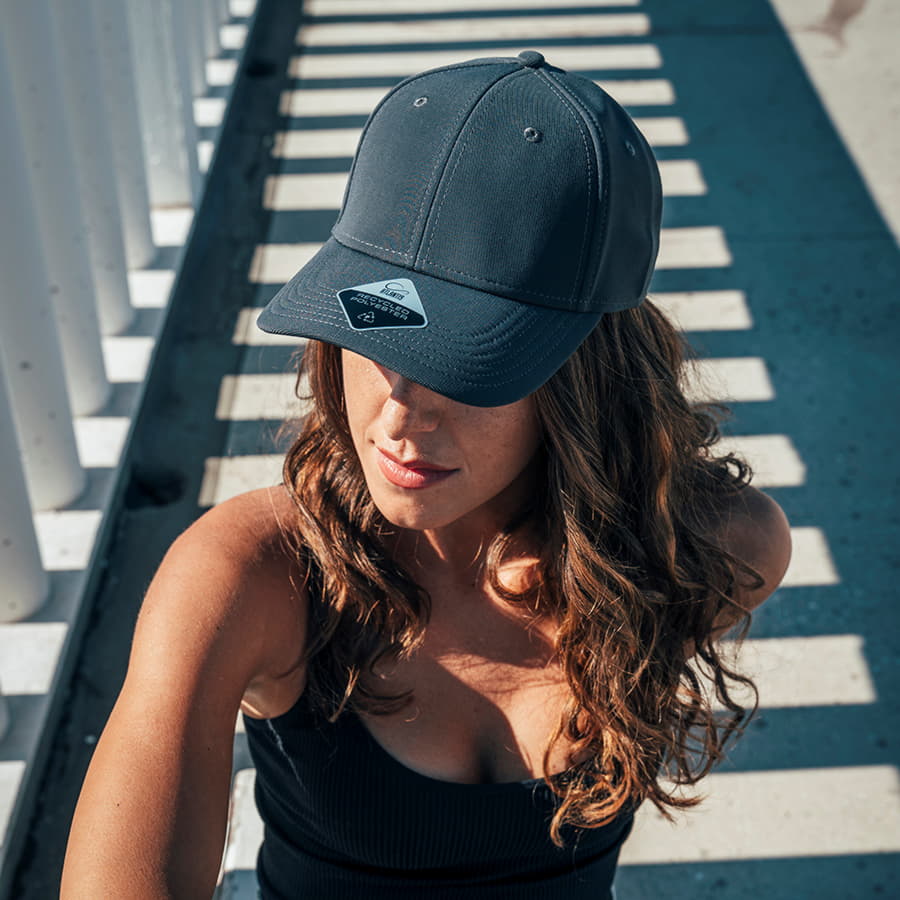 Бейсболка SAND 230 из переработанного полиэстера, 6 клиньев, застежка на липучке, темно-синий-2