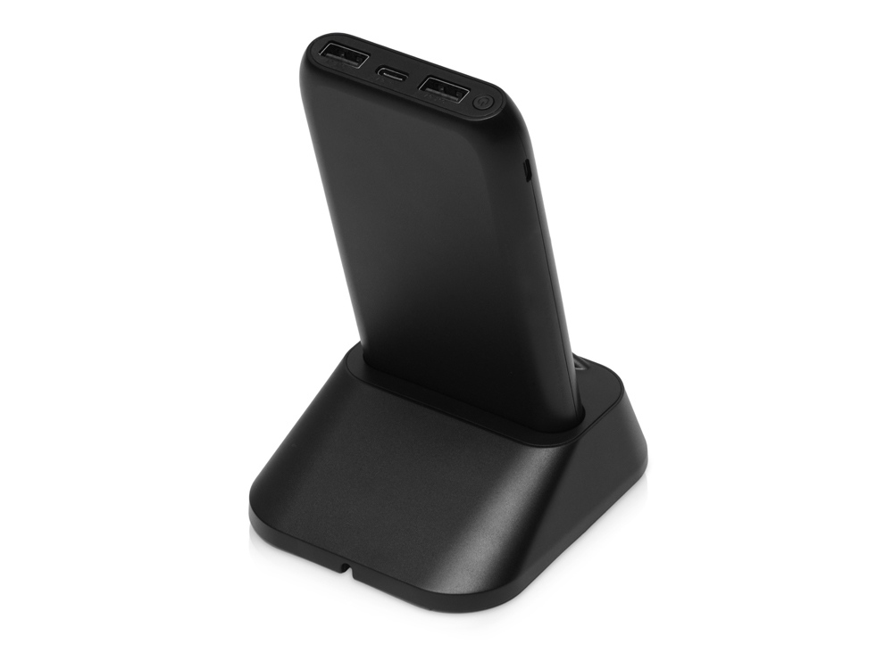 Портативное беспроводное зарядное устройство с док-станцией Uniq, 10000 mah, черный-4