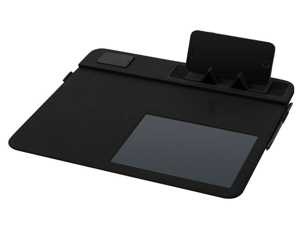Многофункциональный коврик для мыши Multi Pad с беспроводной зарядкой и LCD экраном, 10 Вт, черный-4