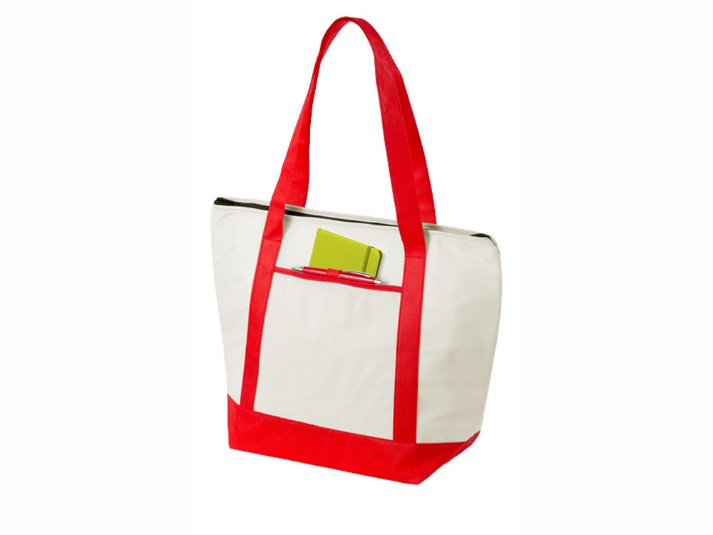 Сумка-холодильник Lighthouse, натуральный/красный-0