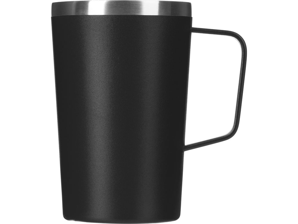 Стальная кружка с двойными стенками и порошковым покрытием Tibet, черный-1