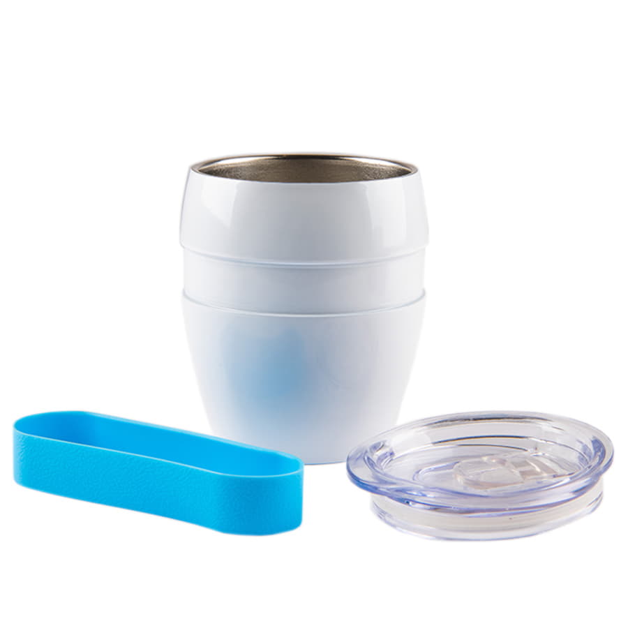 Термокружка LINE, белый, голубой-7