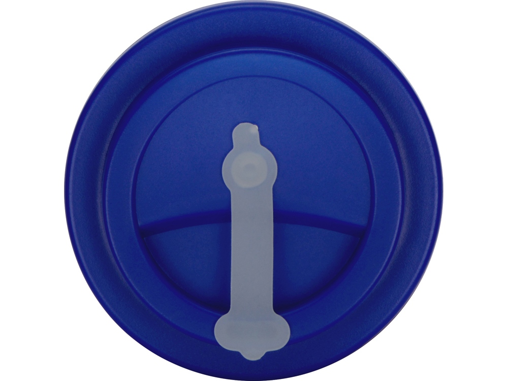 Пластиковый стакан Take away с двойными стенками и крышкой с силиконовым клапаном, 350 мл, белый/темно-синий-4