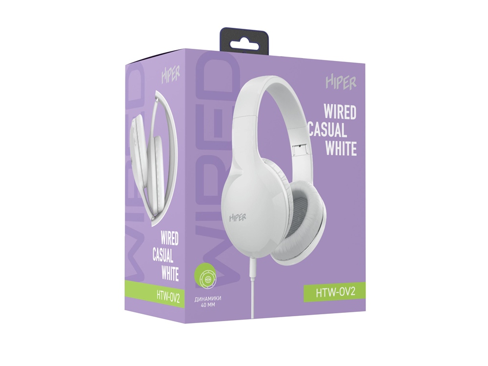 HIPER Наушники накладные WIRED CASUAL WHITE HTW-OV2-9