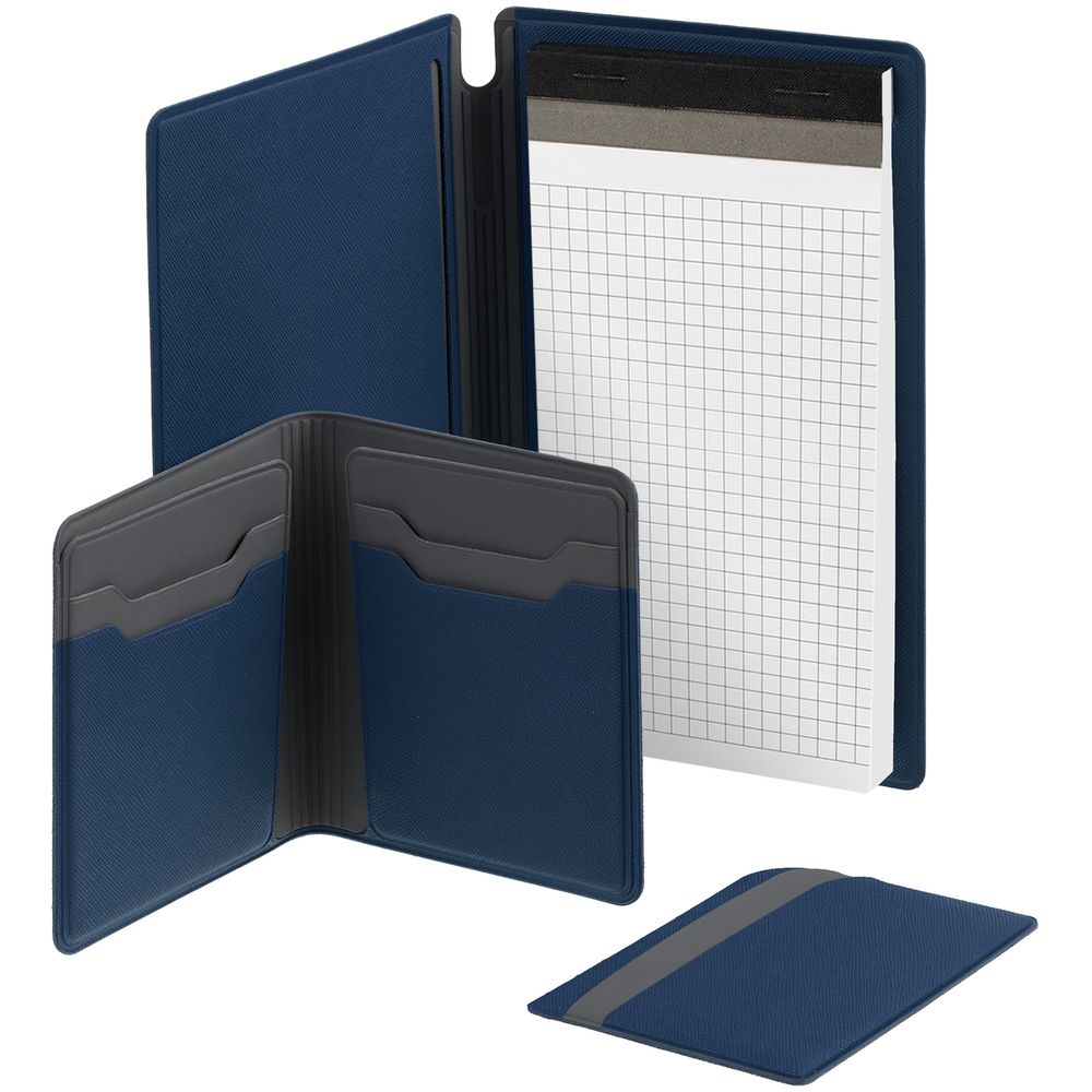 Картхолдер с отделением для купюр Dual, синий-3