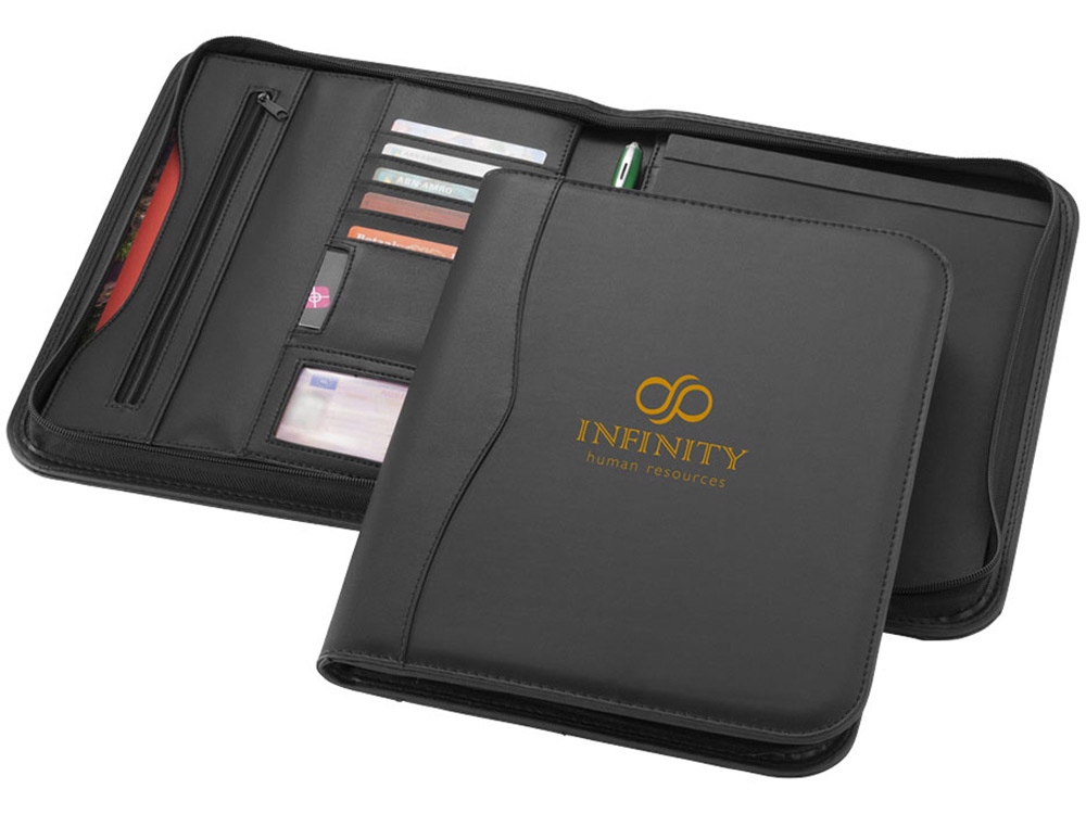 Папка A4 Ebony на молнии, черный-3