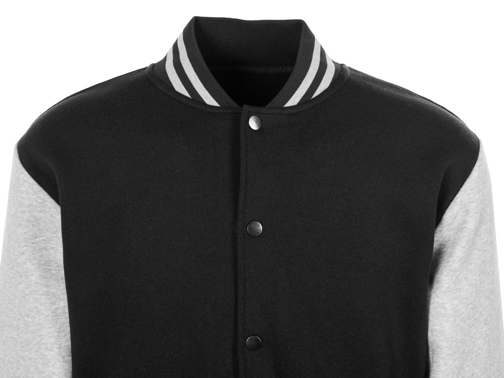 Бомбер Oxford, черный/серый меланж, унисекс-10