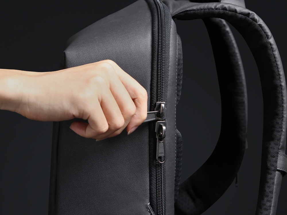 Водостойкий антикражный рюкзак Hipack для ноутбука 15.6, черный-13