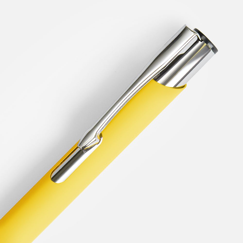 Ручка шариковая Keskus Soft Touch, желтая-3