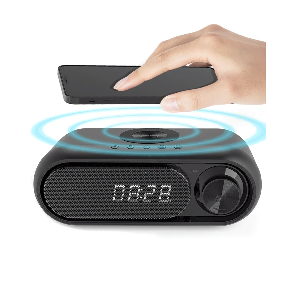 Часы-метеостанция Radon с функцией беспроводной зарядки, Серебристый-2