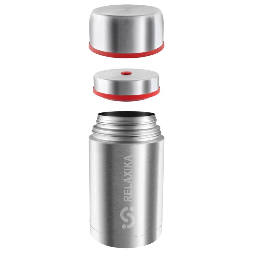 Термос для еды Relaxika 1200, в чехле, стальной-2