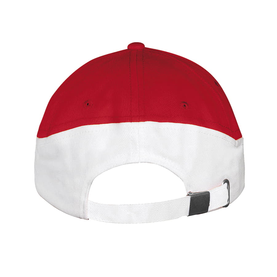 Бейсболка BOOSTER, 5 клиньев, металлическая застежка, красный, белый-3
