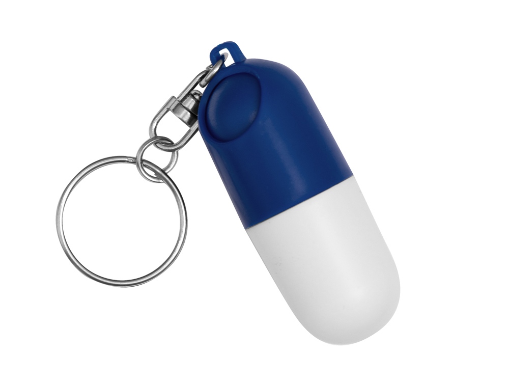 Таблетница в форме брелка Capsule, белый/синий-3