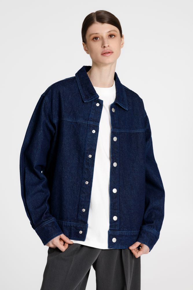 Куртка джинсовая O1, темно-синяя-3