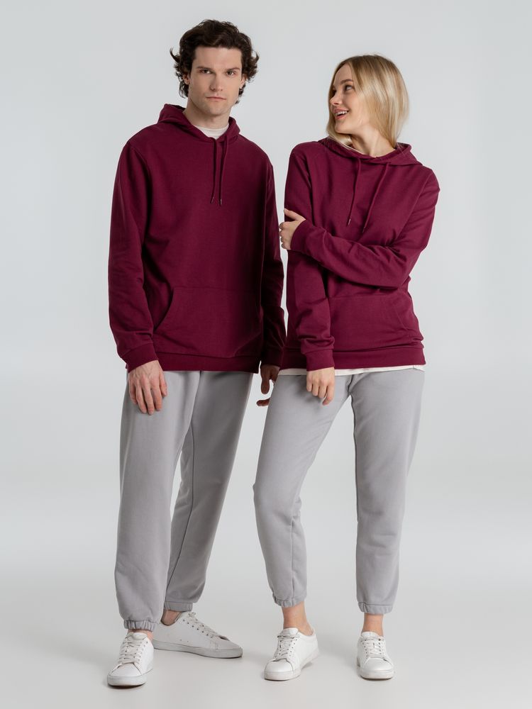 Толстовка с капюшоном унисекс Hoodie, бордовая-11