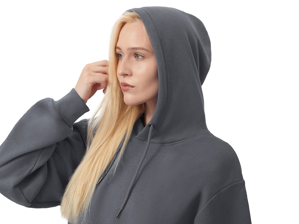 Толстовка с капюшоном оверсайз Lisbon унисекс, темно-серый-7