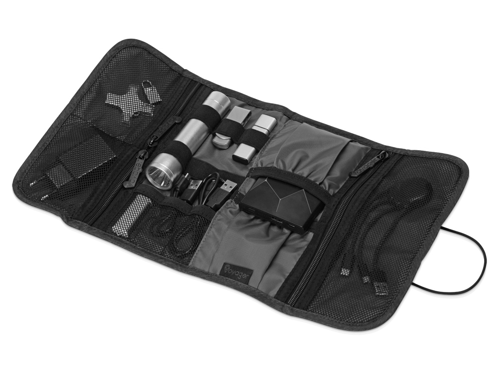 Органайзер District для электроники на резинке, темно-серый-2