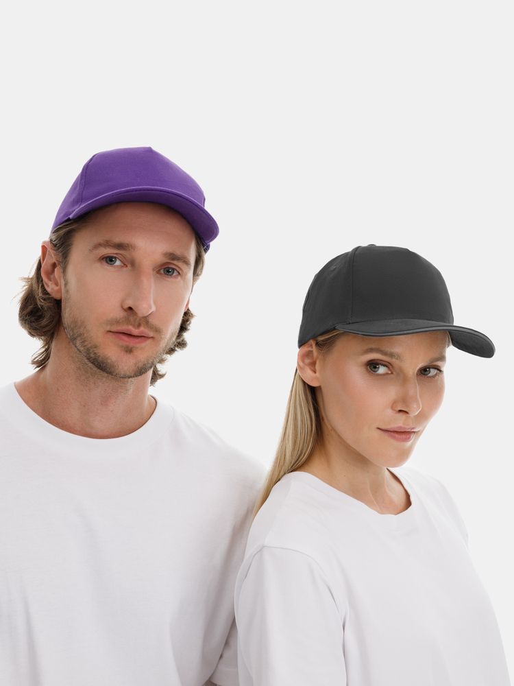 Бейсболка Long Beach, темно-серая со светло-серым-7