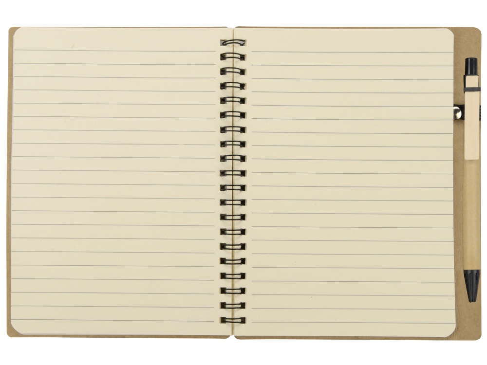 Блокнот Дейзи с ручкой, крафт/черный-4