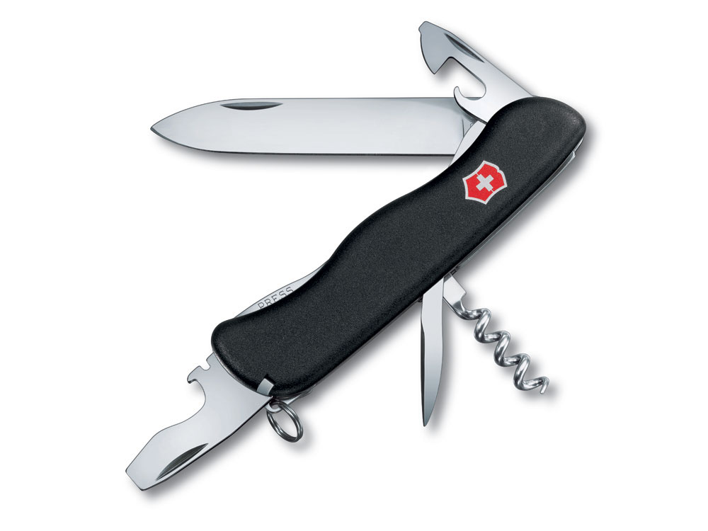 Нож перочинный VICTORINOX Picknicker, 111 мм, 11 функций, с фиксатором лезвия, чёрный-0
