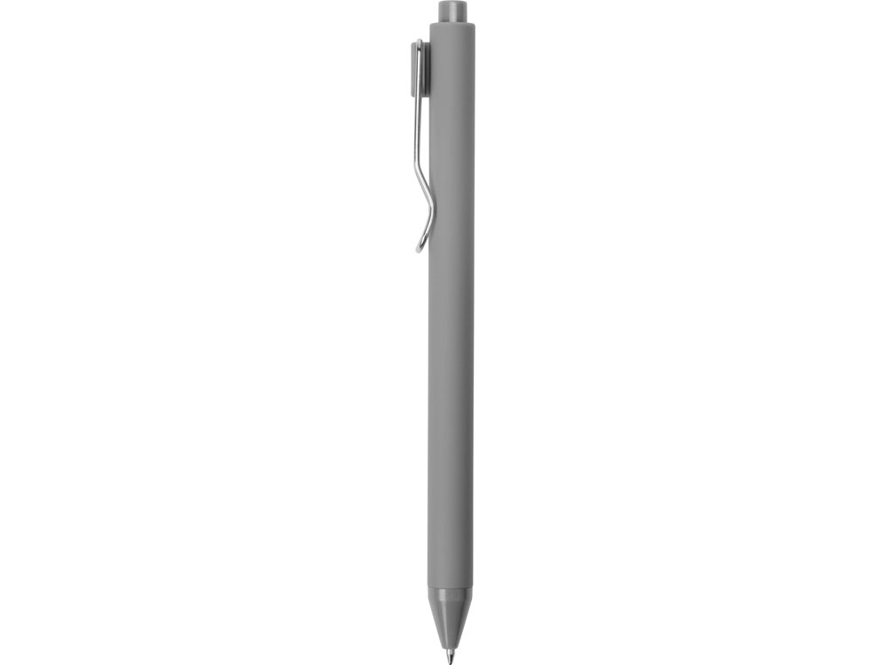 Ручка пластиковая шариковая Clip, софт-тач, серый-2