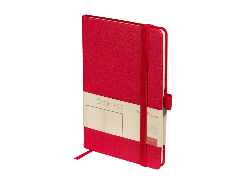 Блокнот А5  City на резинке, красный-0