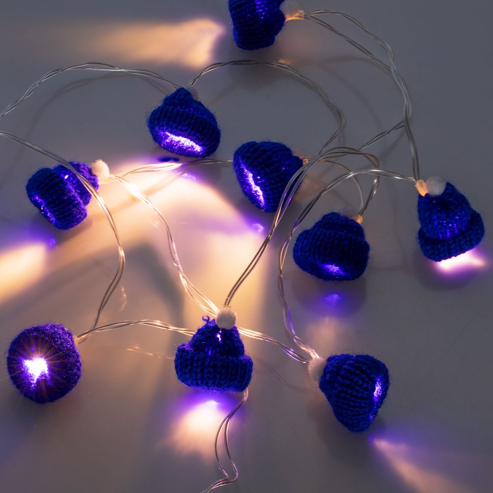 Гирлянда Cosy Poms, синяя-2