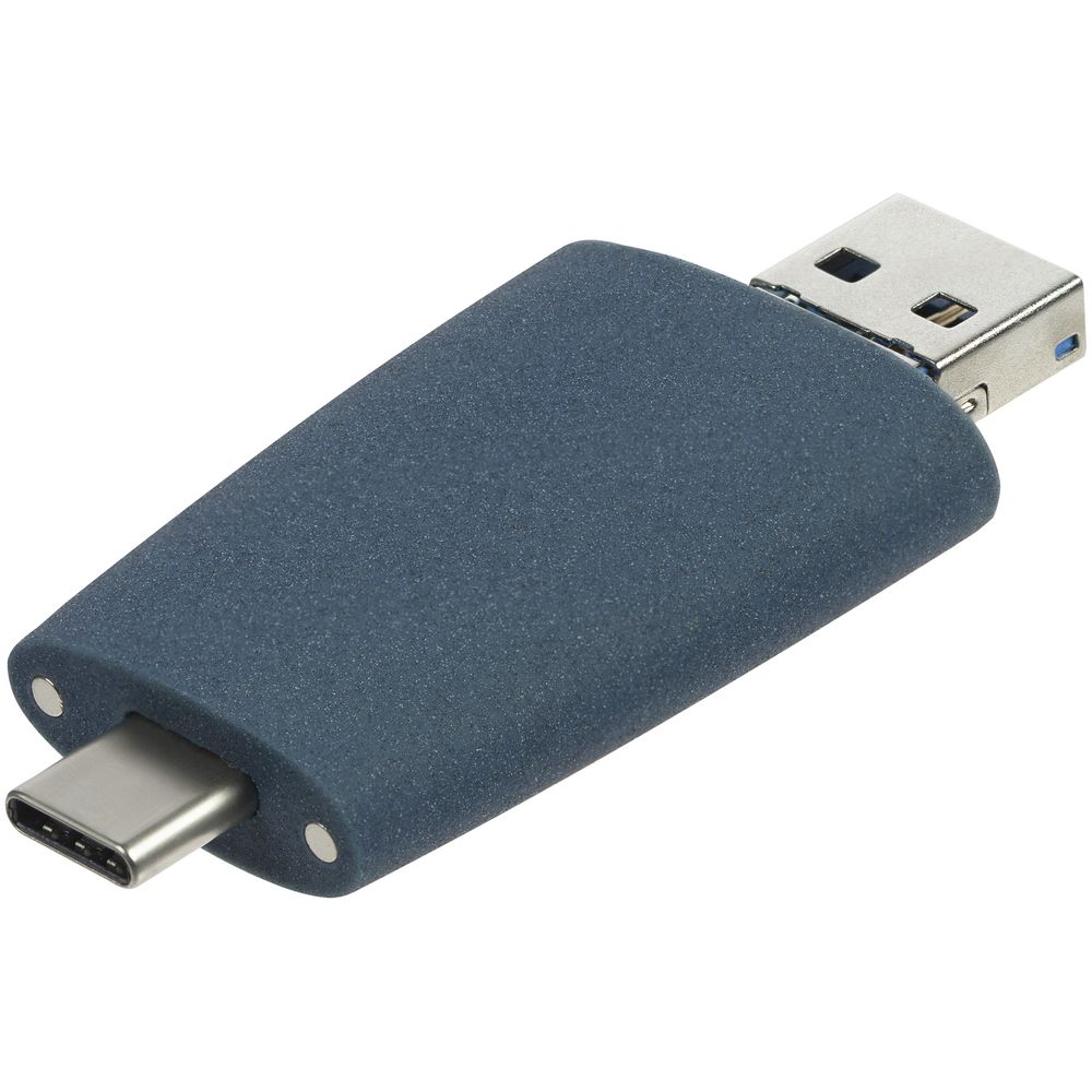 Флешка Pebble Universal, USB 3.0, серо-синяя, 32 Гб-3