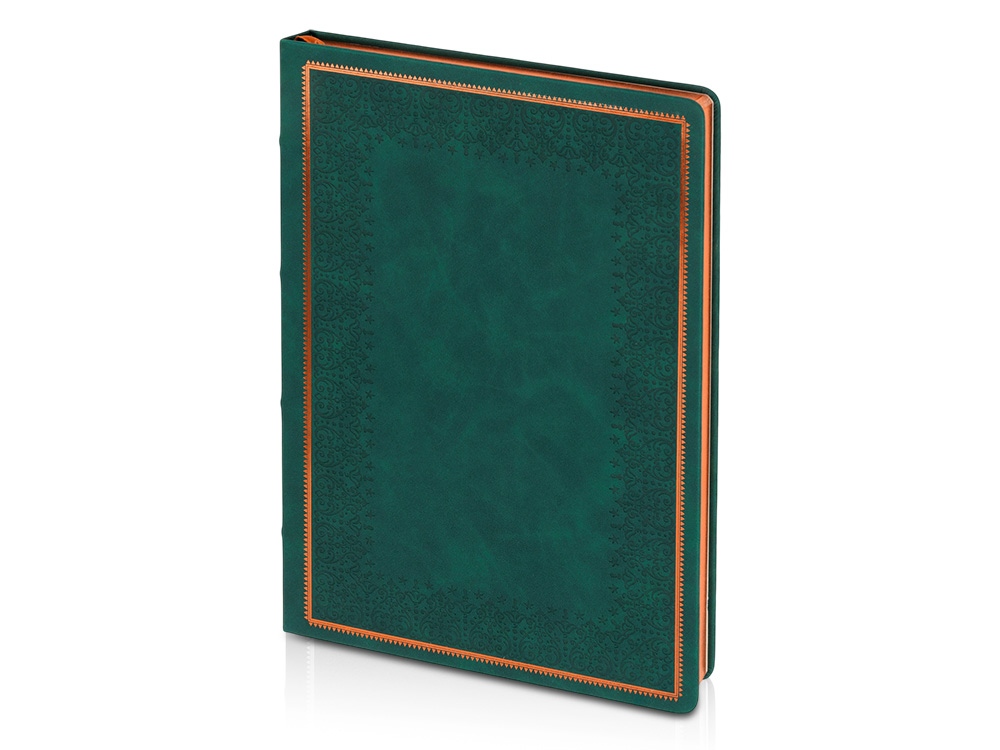 Ежедневник недатированный А4 Royal, зеленый с бронзовым срезом-0